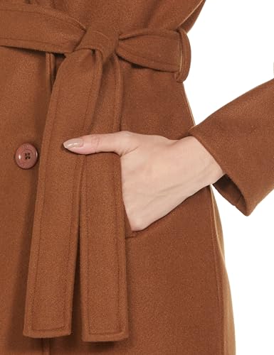 Image of Qube By Fort Collins Women's Semi-Long Tweed Coat with Knitted Finish - Elegant Winter Outerwear for Casual and Formal Looks