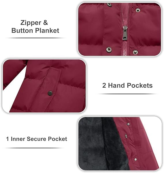 FARVALUE Women's Winter Coat Warm Parka Jacket Puffer Quilted Thicken Hooded Outerwear with Fur Trim - Image 5