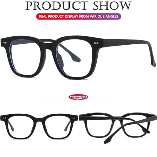 Image of AIEYEZO Fashion Blue Light Glasses for Women Men Retro Anti-Blue Light Eyeglasses TR90 Square Frame Computer Glasses