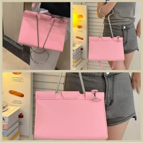 Bolso Tote de Fieltro con Forma de Clip para Mujer miniatura 2