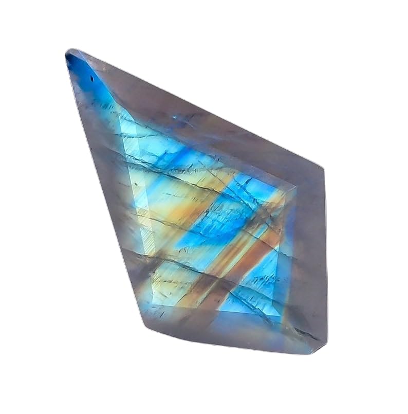 Pierre de lune arc-en-ciel véritable facettée 13,5 x 8 mm de qualité joaillerie pour pendentif