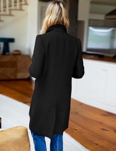 IDEALSANXUN Womens Wool Coats Notch Lapel Fall Winter Peacoat Dressy Blazer Jackets4