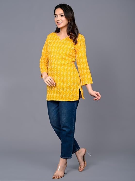 Women's Pure Cotton Embroidered Short Kurta Kurti - Image 5