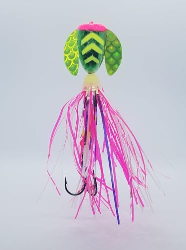 Ice Strong Outdoors Laker Taker Lures - Pink Chartruese Tiger