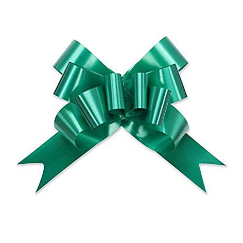 Berwick Offray Butterfly Ribbon Pull Bow, 4'' Diameter with 8 Loops, Emerald Green 100 Pieces