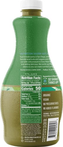 Suja 0859213005896 Organic Cold-Pressed Mighty Dozen, Green Juice With Celery, Cucumber, Kale, Collard Greens, Apple & Lemon, Vegan thumb #12