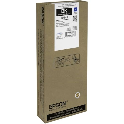 【中古】Epson C13T944140 (T9441) Ink cartridge black 3K pages 36ml Epson original ink C13T944140, black, 3000p, 1x35.7ml, Epson WF