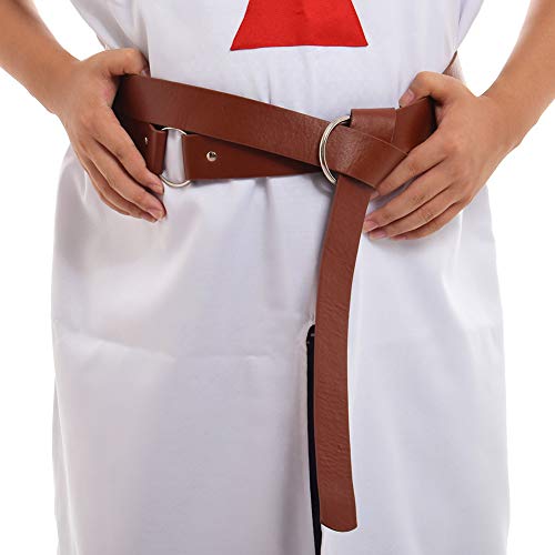 BLESSUME Medieval LARP Reenactment Viking Battle Knight Belt PU Leather Brown3
