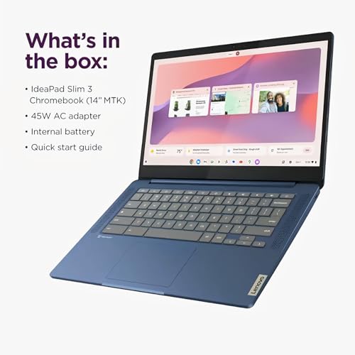 Chromebook Lenovo IdeaPad Slim 3 PC portable 14" bleu