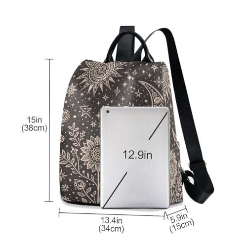 Image of ALAZA Mandala Sun The Moon Stars Backpack for Daily Shopping Travel