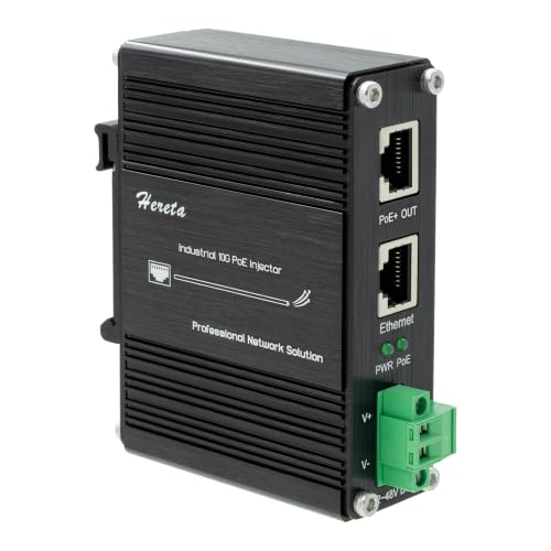 Inyector 10G PoE+ Industrial Adaptador Gigabit PoE+ - 10/100/1000Mbps/2.5G/5G/10Gbps, IEEE802.3af/at, entrega 15.4W (PoE) o 30W (PoE+), para cámara IP/Punto de acceso inalámbrico/Teléfono IP miniatura 1