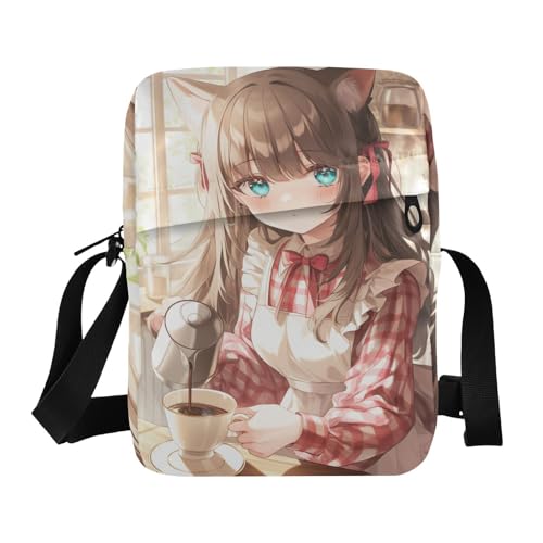 Beauty Anime Girl crossbody messenger bag mens crossbody Womens Purse Cross Body Adjustable Strap for Casual Outdoor Daily