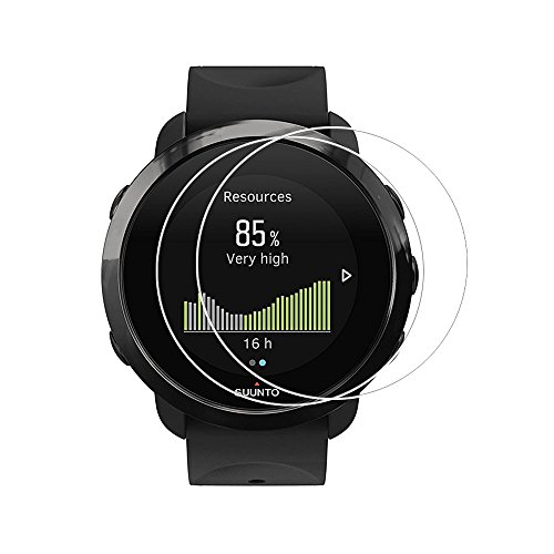 Zshion Suunto 3 - Protector de pantalla de cristal templado de dureza 9H para Suunto 3 Fitness con antihuellas dactilares sin burbujas de cristal transparente