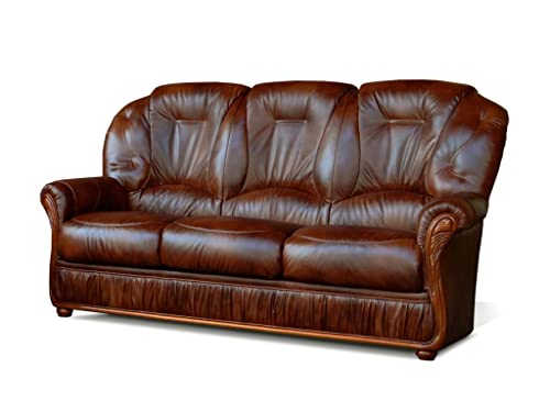 Canapé 3 Places 100% Cuir de Buffle Daphne - Marron