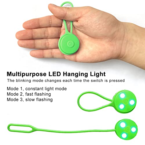 OneNine LED Blinklicht Schulranzen, 3 Stück LED Reflektoren Kinder, Reflektoren Kinder Blinklicht Leuchtanhänger Hund Sicherheitslicht für Rucksack Joggen Wandern (grün rosa gelb)