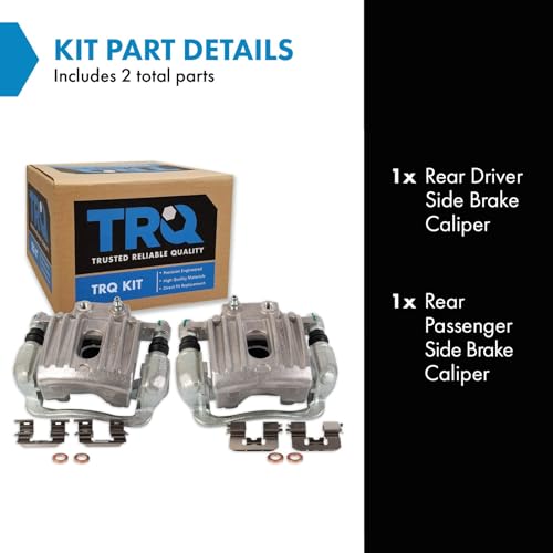 Image of TRQ Rear Brake Caliper Set Zinc Coated Brackets Compatible with 2007-2008 Hyundai Entourage