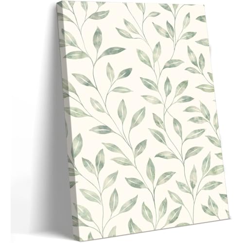 Framed Canvas Wall Art Ready to Hang Watercolor Botanical Leaf