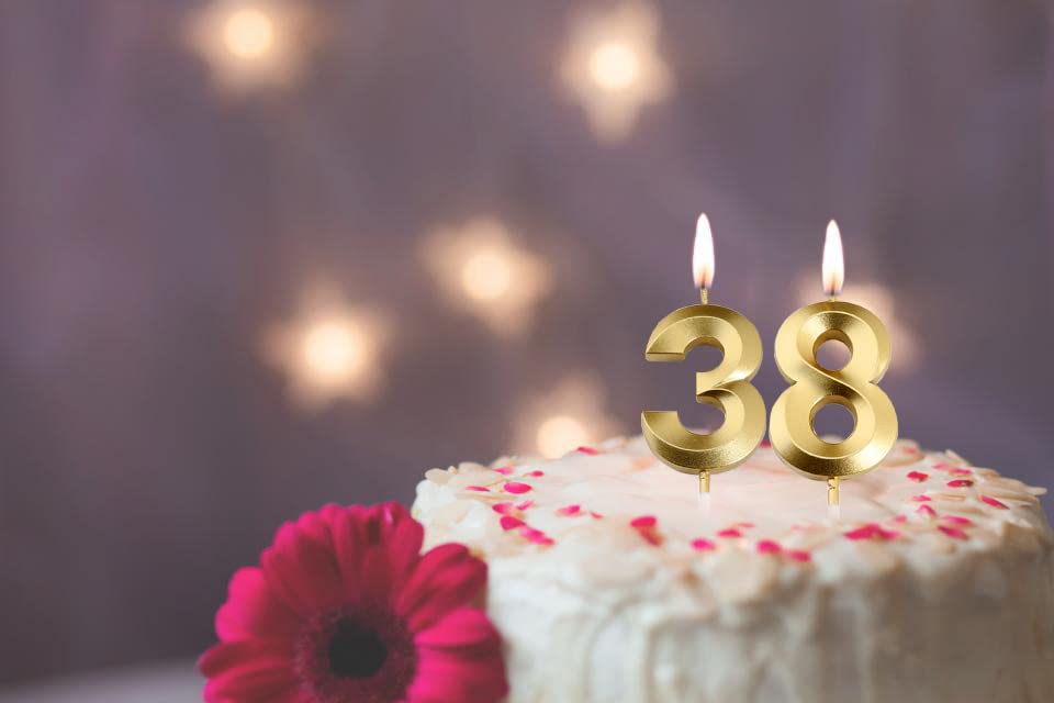 Velas De Cumpleaños Números 38 Y 83 - Oro Champán Para Tarta, Decoración Fiesta, Aniversario