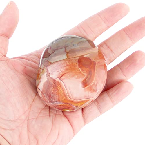 Orientrea Ocean Jasper Palm Stone-1 Pc Pocket Ocean Jasper Energy Stone, Smooth Healing Crystal Worry Stone (Ocean Jasper(1 pc))
