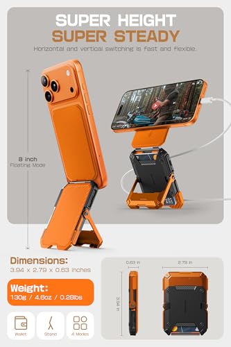Image of SUPCASE for MagSafe Wallet with Adjustable Stand, Hold 5 Cards, Coral | RFID Blocking, Strong Magnetic Lock, Magnetic Wallet for Men, Phone Card Holder Tripod for iPhone 17 /16 /15 /14 /13 /12 Series