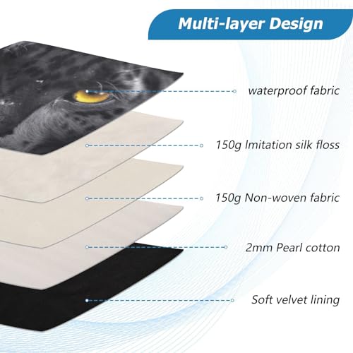 Funda para portátil de 13-14 pulgadas negra con estampado de leopardo miniatura 4