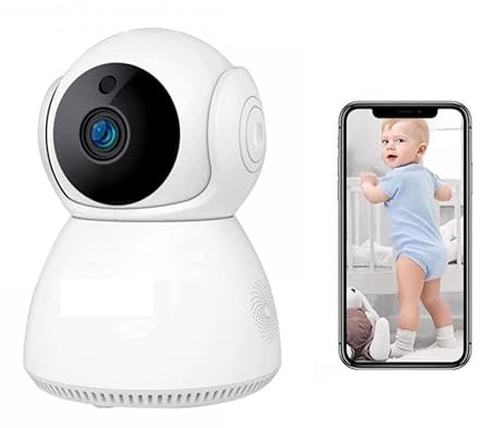 CuTech WI-FI Full HD 1080P Wireless 360 degree Rotate CCTV Smart Security Camera, Watch Live Streaming, Night Vision Function Motion Sensor Alarm Detector 2 Way Audio &Video Communication Used for Home Office Security Baby Monitor Camera