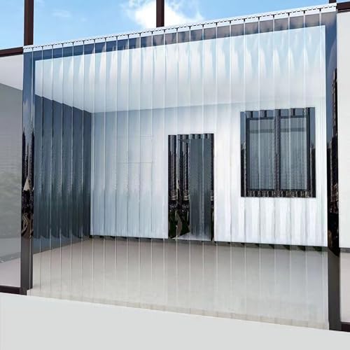 FVTVHEV Cortina de láminas de PVC Plástico Transparente Cortina Espesor 2,8 mm Alta Transparencia Fácil de Instalar Buena conservación del Calor Adecuado para Interiores y Exteriores(15x200cm(1pcs))