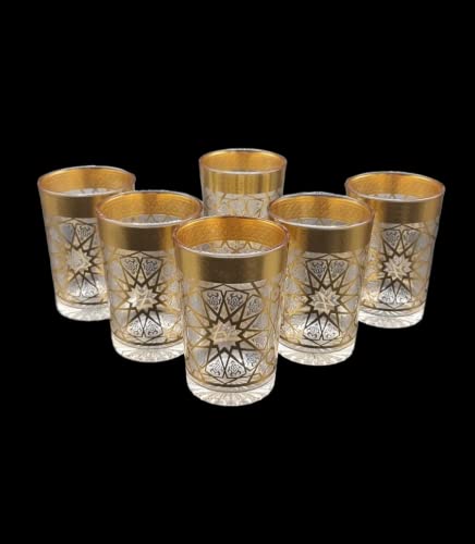 Lot de 6 verres à thé marocain en verre