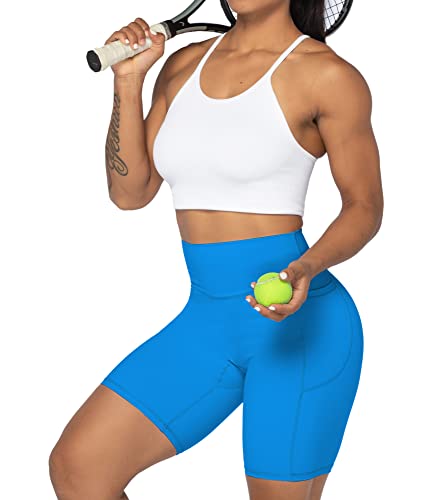 Image of Sunzel Women's Biker Shorts in High Waist Tummy Control with Deep Pockets | 3, 5 Or 8-Inch Inseam, High Waisted, No Front Seam, Side Pockets, Buttery Soft, Compression Fit, Squat Proof, Tummy Control