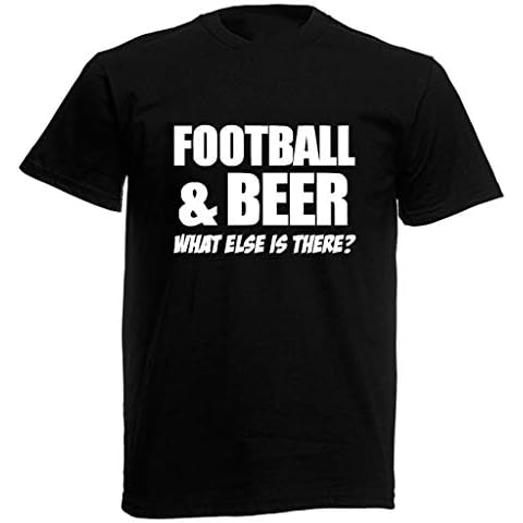loltops Football and Beer Men's Funny Joke T-Shirt (L, Black) Cover