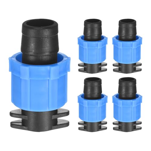 M METERXITY Juego De 5 Accesorios De Riego Por Goteo Con Encastre De Púas, Para Tubos De 5/8 Pulgada (16mm) Tapones Terminales Acuario/Jardín Sistema De Riego, Piezas De Riego Por Goteo