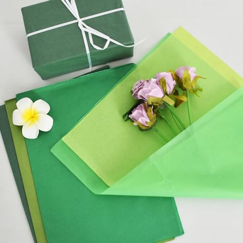 Image of BEISHIDA 100 Sheets Green Series Tissue Paper Bulk, Wrapping Tissue Paper for Gift Bags, 14 x 20 Inch Gift Wrap for Birthday Wedding Graduation DIY Crafts Holiday Flowers(Green Series)
