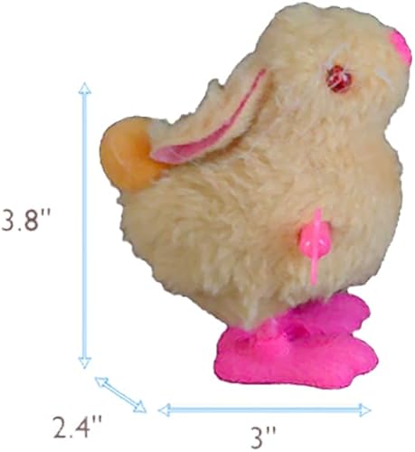Miniatura 9 de YUERFEILA Juguetes de conejito y pollito saltador, juguetes de Pascua para pollitos, novedoso juguete de cuerda de salto de pollo para niños