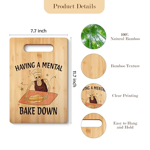 Tabla de Cortar de Bambú con Diseño Gótico, Reversible, para Cocina y Decoración, con Mango miniatura 5