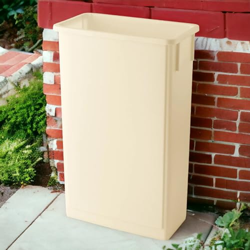 Caneca de basura cuadrada beige de plástico 23 galones miniatura 6