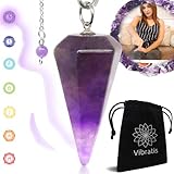 Vibratis Edelstein Amethyst Pendel - Quartz Esoterik Pendel (Amethyst)
