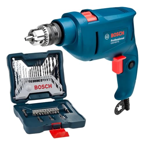 Kit Furadeira De Impacto Bosch GSB 450 RE 450W 127V Com Kit Brocas X Line 33 Peças