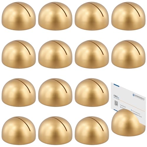 FAAING 15 Stück Runde Tischnummernhalter Gold, 30x47mm Modern Tischkartenhalter Tischnummern Holz Tischnummernhalter für Hochzeit Jahrestag Geburtstag Party