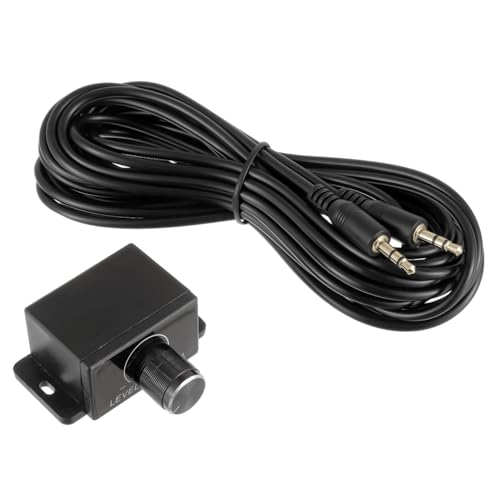 JAMHER Universal Car Amplifier Level Controller Car Audio Bass Control Knob Sub Amp Volume Control Cable with 3.5mm Wire for Car Motorcycle Speakers Home Theater