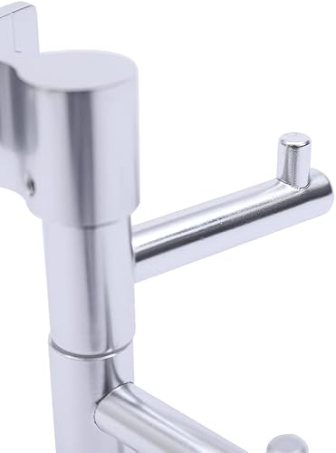 Miniatura 8 de Ganchos giratorios plateados para colgar en la pared con 4 brazos giratorios, múltiples ganchos para toallas de baño, ganchos para ropa, perchero de
