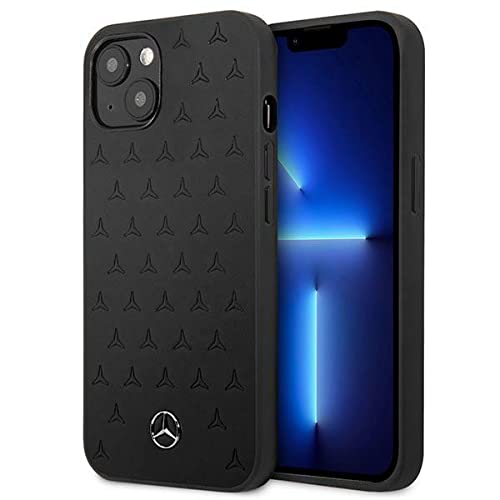 Mercedes MEHCP13SPSQBK Coque de Protection en Cuir pour iPhone 13 Mini 5,4" Motif étoiles Noir