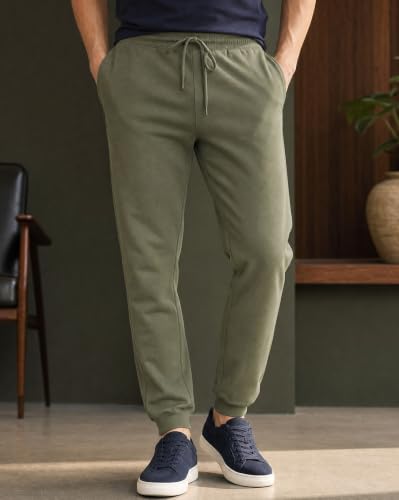 Image of Nobero Joggers for Men | Trackpants for Men | Regular Fit | Elasticated Waist with Drawcord | Soft & Breathable Fabric | Casual Everyday Wear