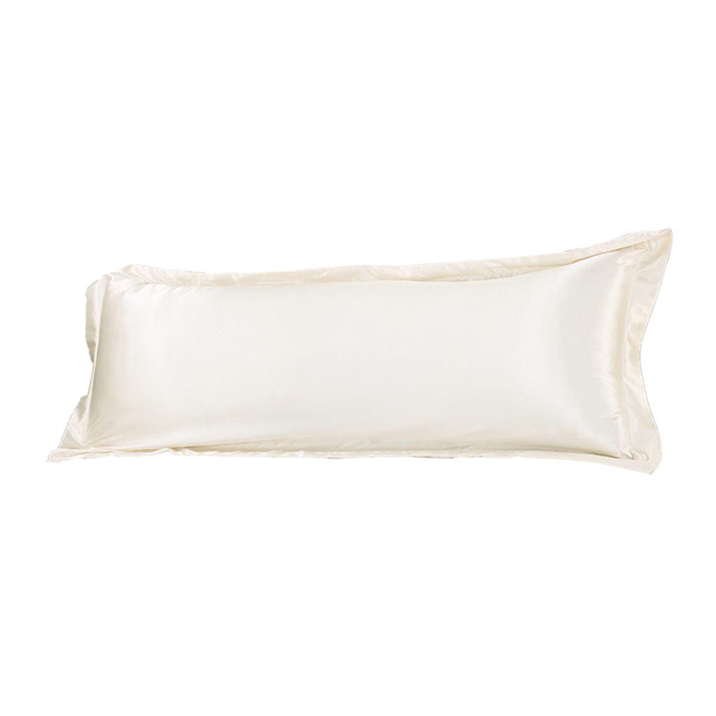 Fonowx Almohada de Verano de Seda Funda de Almohada de Seda, Blanco 48x150cm, Individual