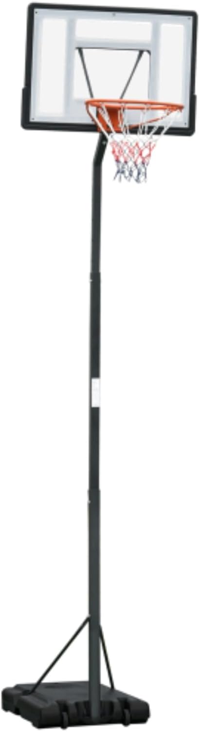 Portable Basketball Stand, Shooting Frame, 8.4-9.8 Feet Adjustable Height, Basketball Stand with 34-inch Backboard and Wheels, Suitable for Indoor and Outdoor Use