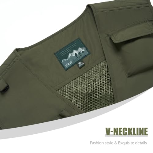 Image of TOLOER Men's Summer Fishing Vest Multi Pockets Casual Vests Waterproof Quick Dry Outdoor Mountain Photography