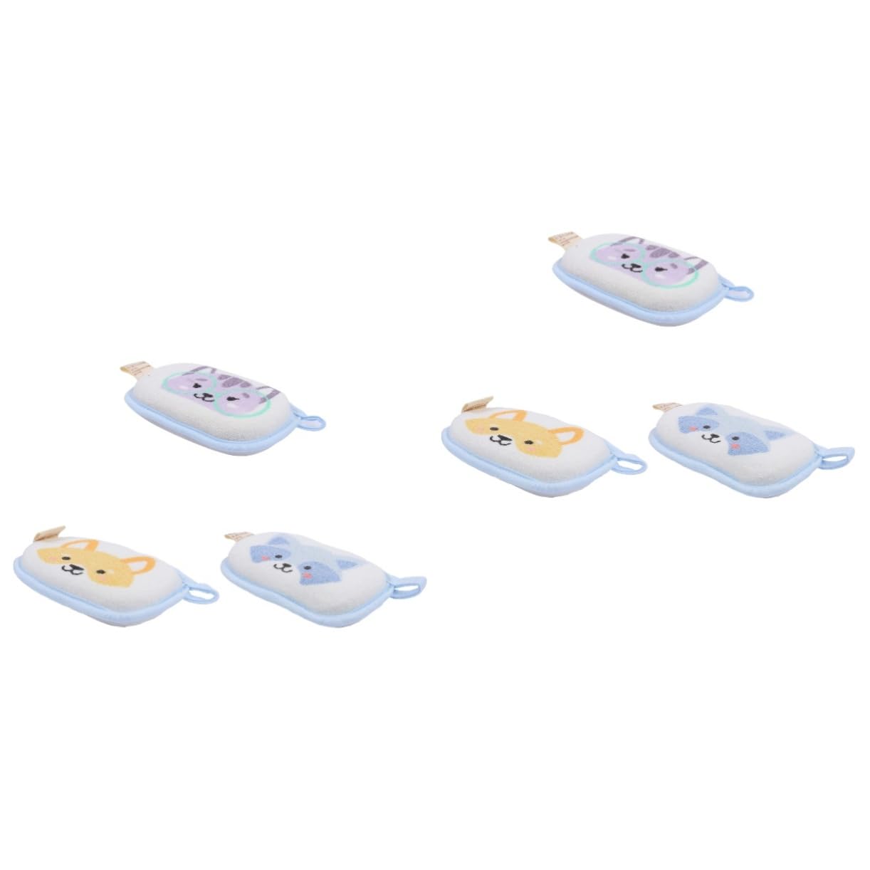 Healeved 6 Piezas esponja de baño para esponja baño bebe Baño esponja lavar Esponja de lufa toallas de baño para bebés esponja bebe recien nacido esponja de ducha infantil algodón