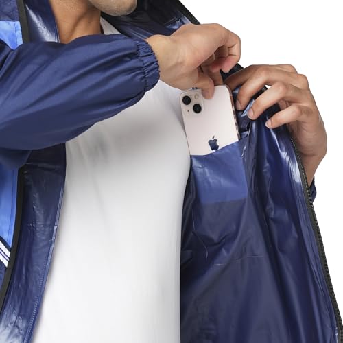 Image of Citizen Hooded Raincoat for Men Women Waterproof for Bike Riders 180T Micro Fabric Lightweight Stylish Sealed Hood, Large Pockets, Heavy-Duty Zippers Rainwear with Carry Pouch-CR021