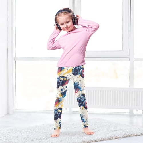 Boccsty Doodlemonster Car Grunge Girls Leggings Kids Yoga Pants Dance Active Tights 4T4