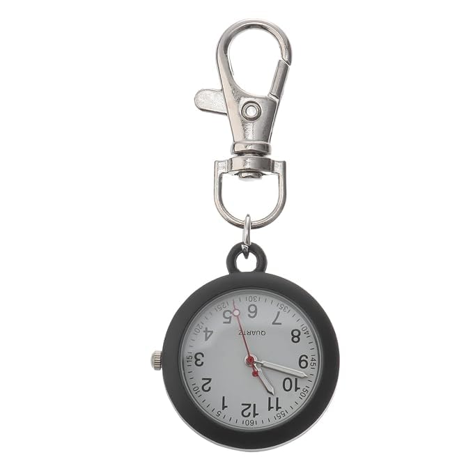 Black Nurse Pocket Watch with Keychain – Casual Digital Hanging Watch, Simple Metal Clip-On Fob Watch, Lightweight Decorative Timepiece for Nurses, Medical Staff & Daily Use-image-29