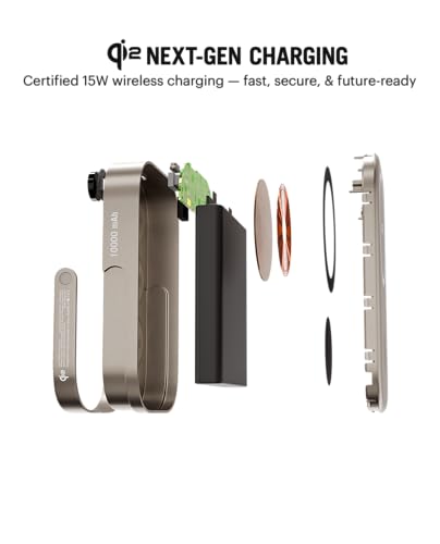 Image of DailyObjects Loop Qi2 Certified 10000Mah Mag-Safe Compatible Aluminium Wireless Power Bank|Fast Charging| Compatible with Samsung /OnePlus /iPhone 12 /13 /14 /15 /16 /Pro Max | Pocket Size - Titanium
